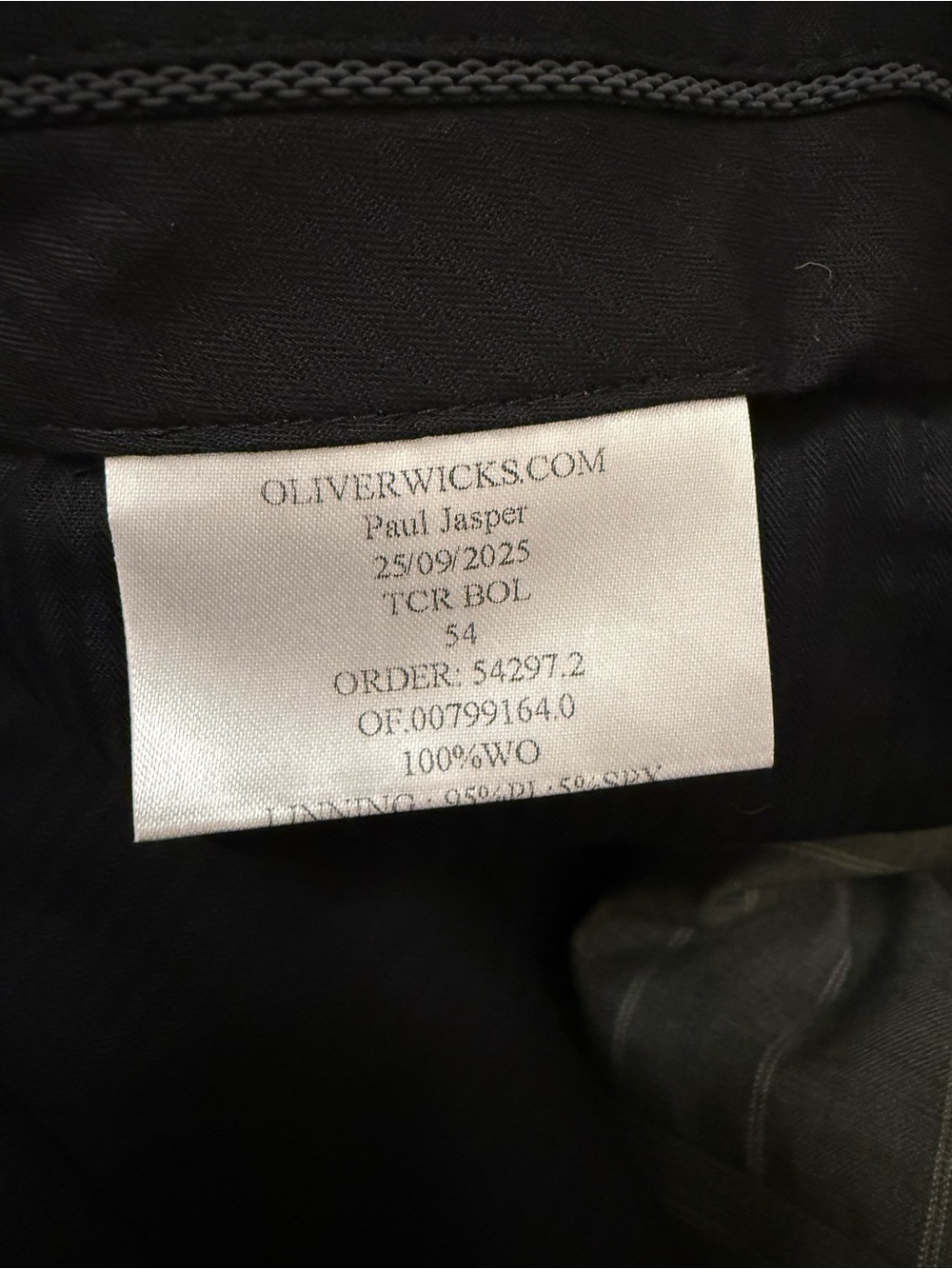 NWT Oliver Wicks Suit 50 Sage Green Tropical Wide Stripe Canvassed Wool Custom - Picture 16 of 16